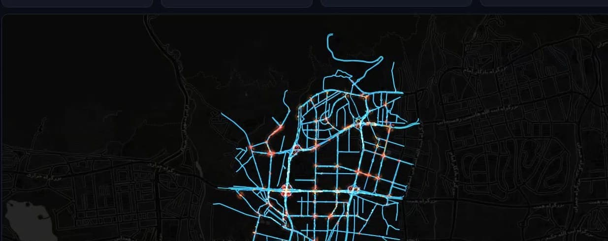 Simulated traffic speed on a city road network
