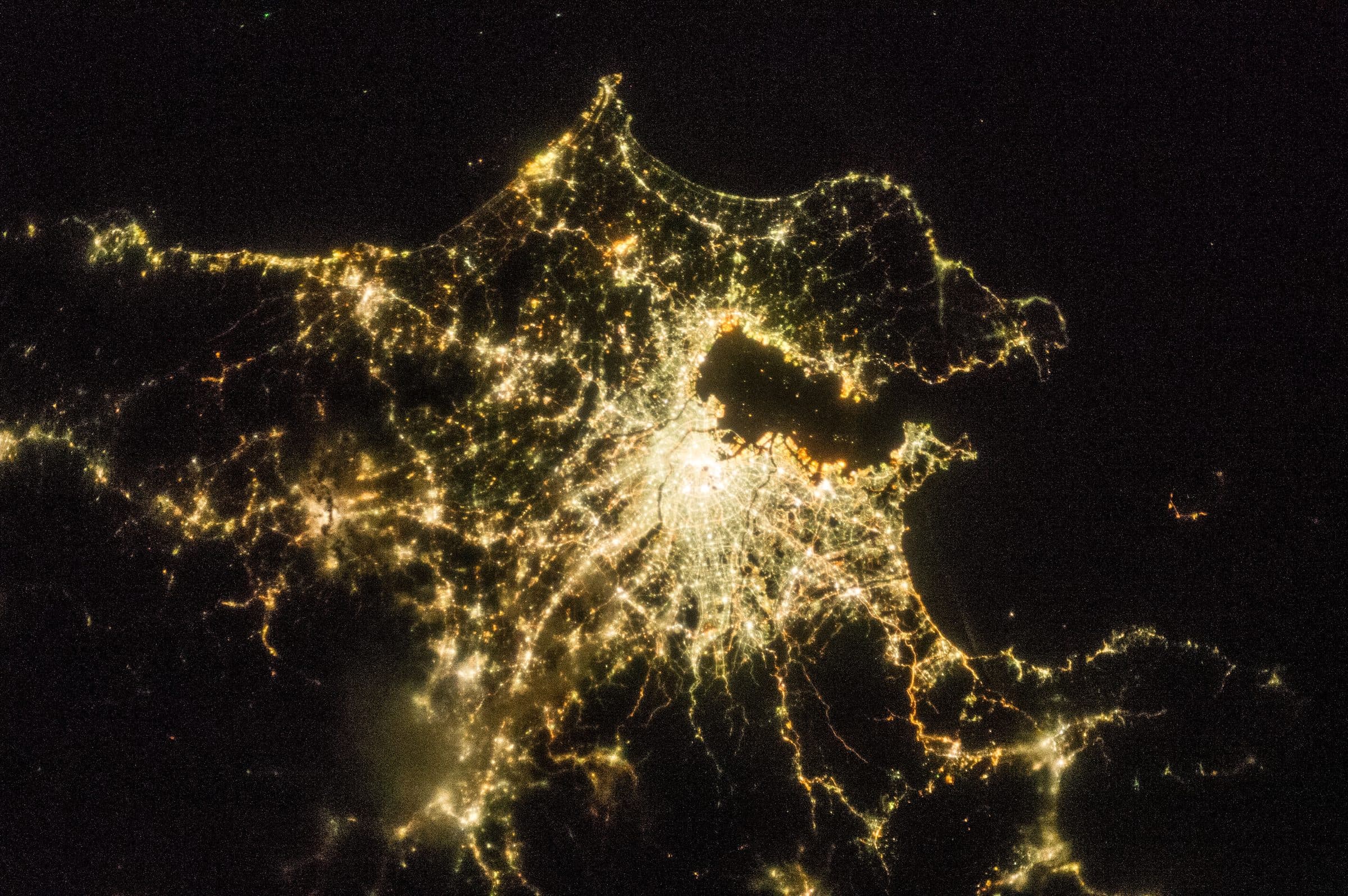 Satellite view of an urban area